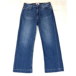 Paige Leenah Ankle Jeans Womens 31 Freesia Gardening Hem Wide Leg Denim